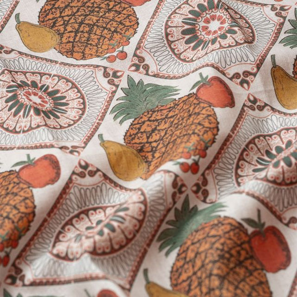 アンティーク　正絹マジョリカ小紋　一つ紋　淡コーラルに羽根模様＋袋帯＋ショール Taiwan Majolica Tile Handkerchief – DAYLILY