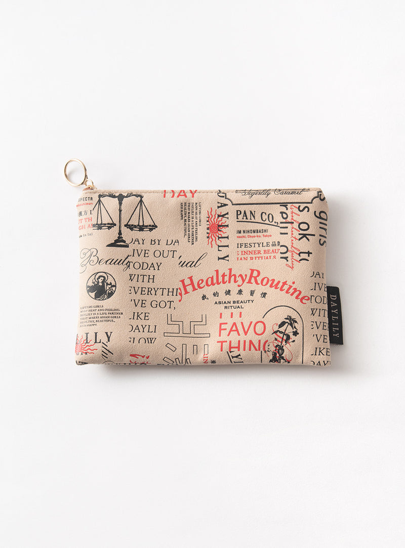 DAYLILY Faux Leather Print Pouch